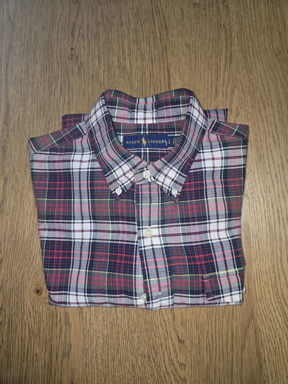 Ralph Lauren Red & Navy Plaid Button-Down Shirt